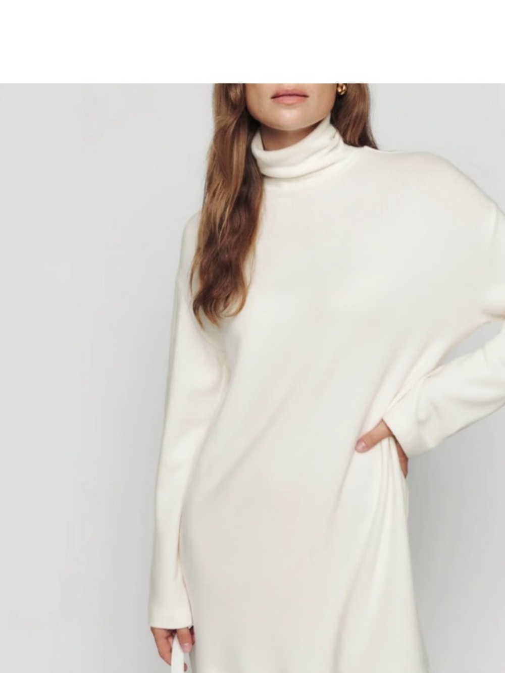 Reformation Aspen Mini Dres- Knit Turtleneck Sweater Dress - Women Size S NWT